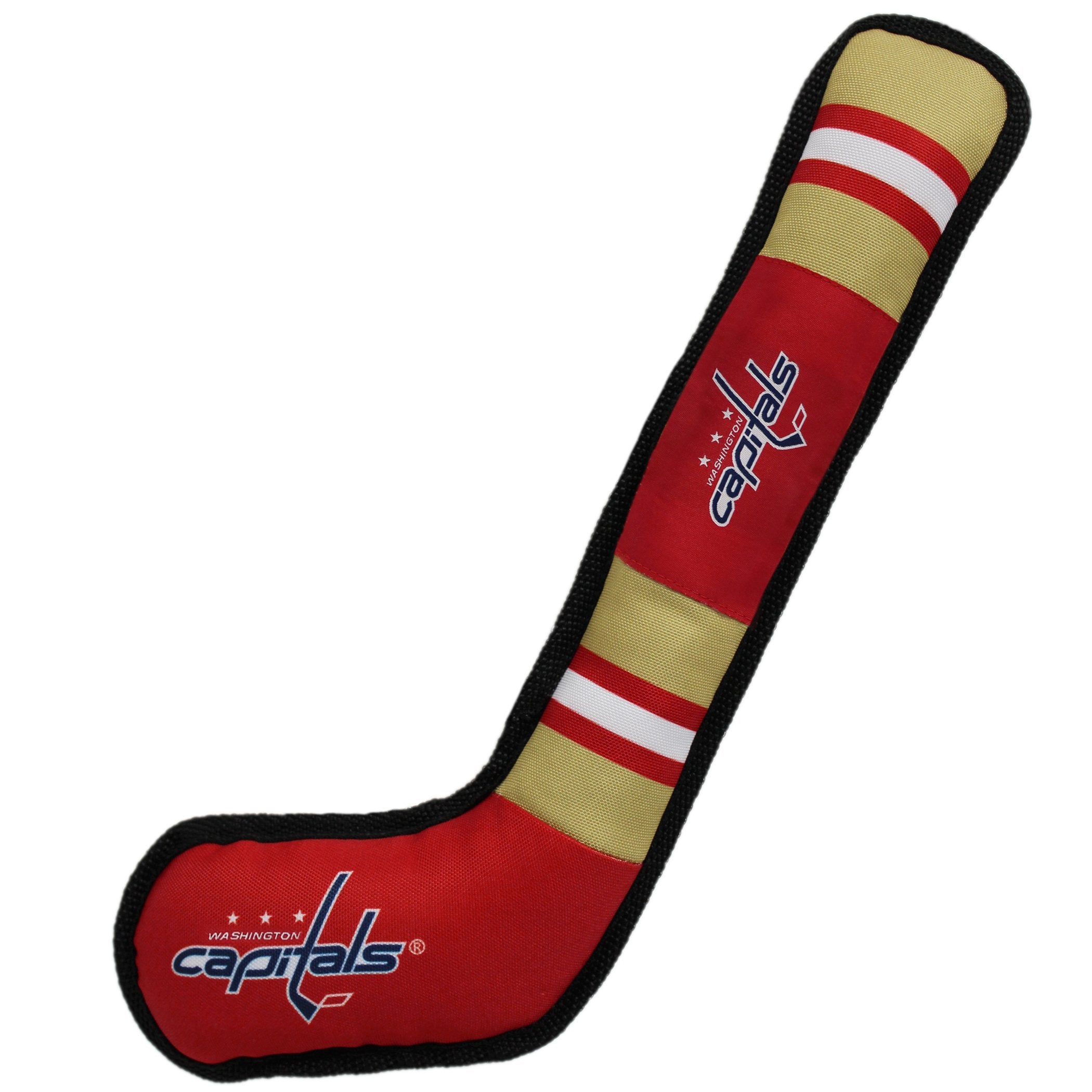 Pets First Dog Toy Tough Nylon With Inner Squeaker Licensed By Nhl Washington Capitals Hockey Stick Toy For Dogs & Cats Play Hoc